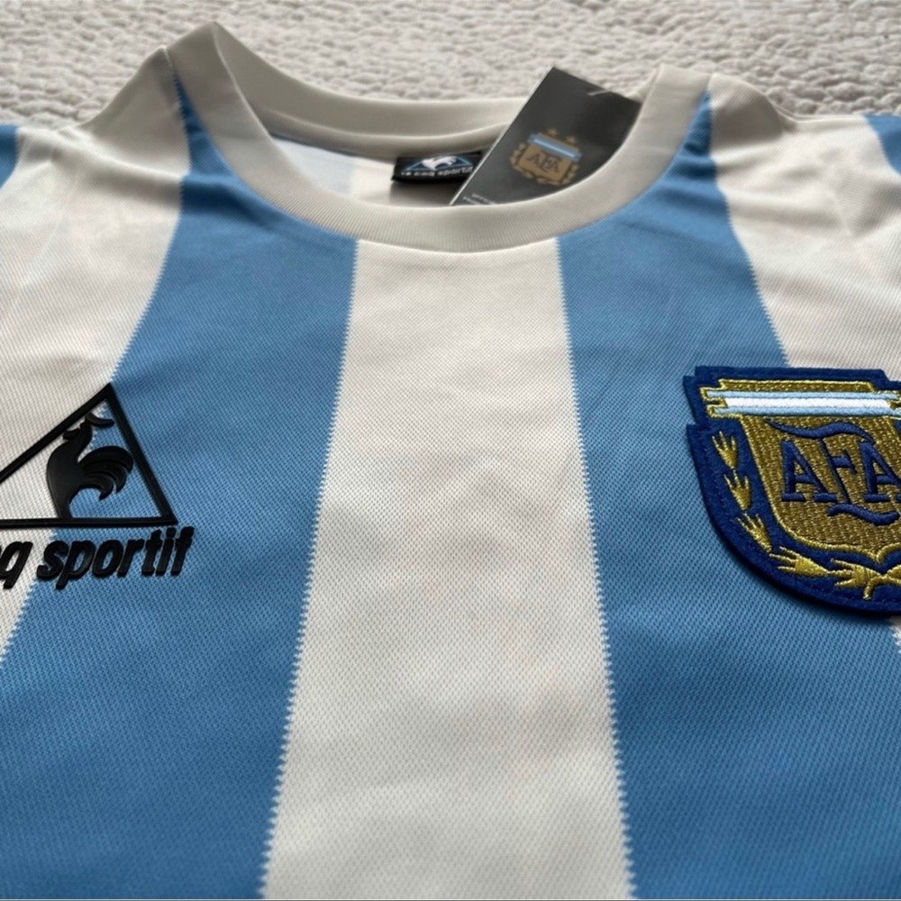 COPY - Diego Maradona Argentina Retro Vintage Home Soccer Jersey - NEW - Men - Picture 4 of 10